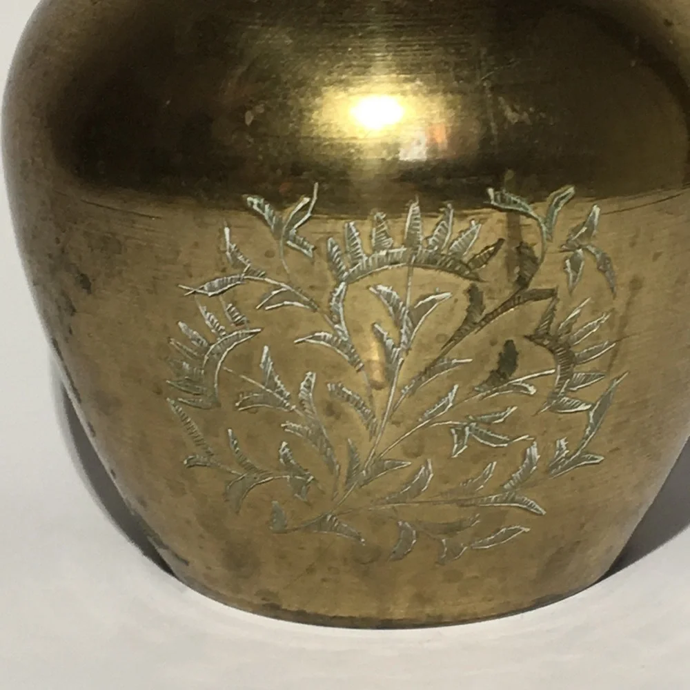 Small Carved Brass Vase